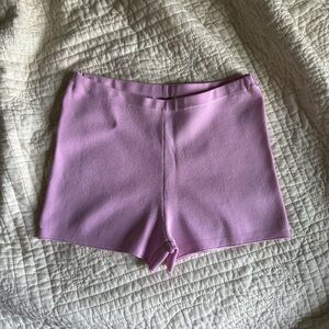 Zara Lilac Micro Knit Shorts